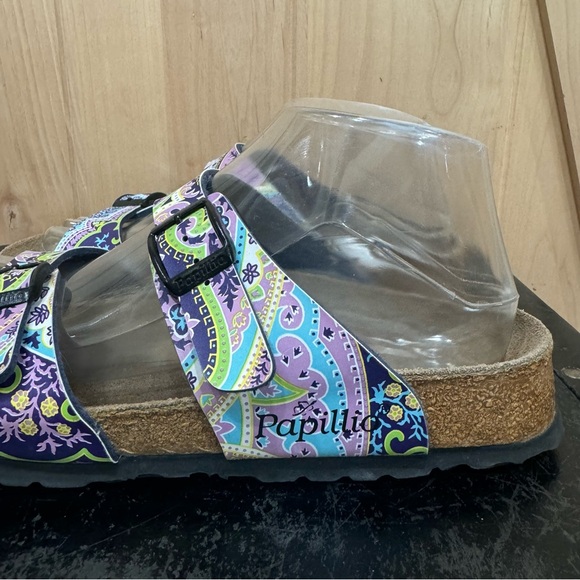 Birkenstock Papillio Sydney Sandals Size 6 Blue Purple Paisley Floral Shoes - Picture 5 of 16
